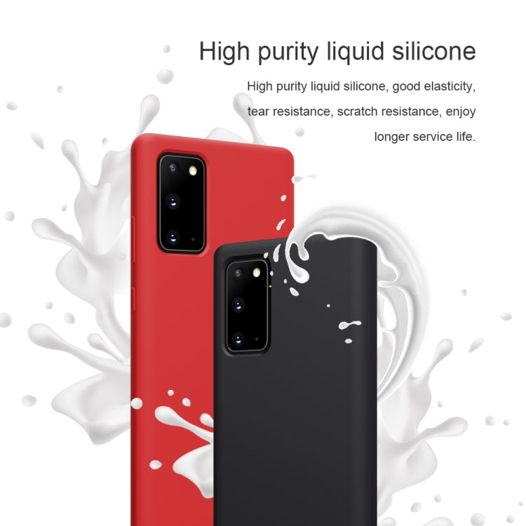 For Samsung Galaxy Note20 NILLKIN Flex Pure Series Solid Color Liquid Silicone Dropproof Protective Case(Red) Eurekaonline