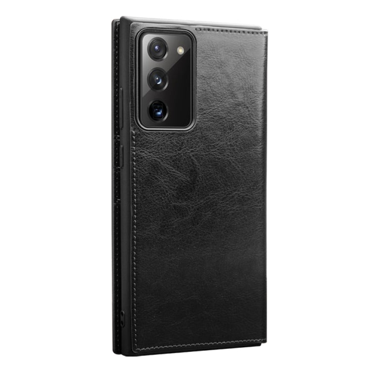 For Samsung Galaxy Note20 QIALINO Genuine Leather Phone Case(Black) Eurekaonline