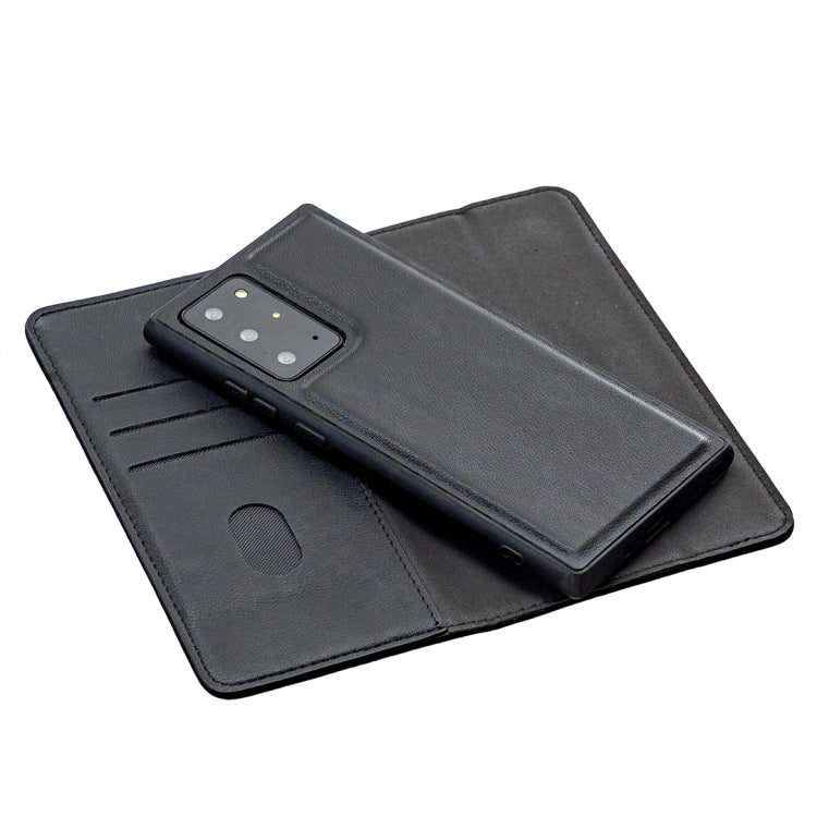 For Samsung Galaxy Note20 Ultra 2 in 1 Detachable Magnetic Horizontal Flip Genuine Leather Case with Holder & Card Slots & Wallet(Black) Eurekaonline