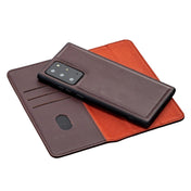 For Samsung Galaxy Note20 Ultra 2 in 1 Detachable Magnetic Horizontal Flip Genuine Leather Case with Holder & Card Slots & Wallet(Dark Brown) Eurekaonline