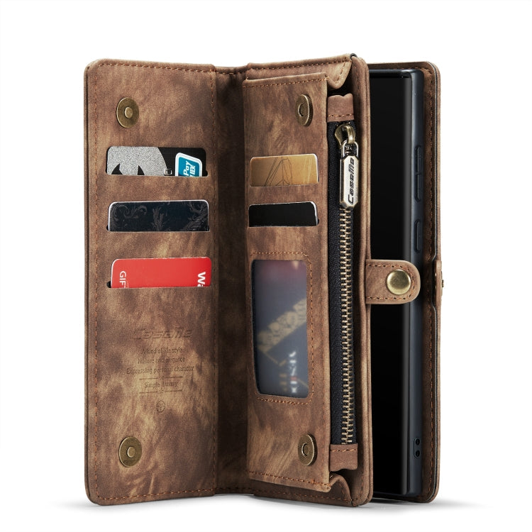 For Samsung Galaxy Note20 Ultra CaseMe-008 Detachable Multifunctional Horizontal Flip Leather Case with Card Slot & Holder & Zipper Wallet & Photo Frame(Brown) Eurekaonline