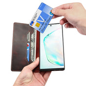 For Samsung Galaxy Note20 Ultra Denior Oil Wax Cowhide DK Magnetic Button Leather Phone Case(Dark Red) Eurekaonline