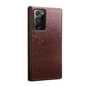 For Samsung Galaxy Note20 Ultra QIALINO Genuine Leather Phone Case(Brown) Eurekaonline