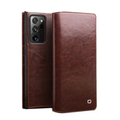 For Samsung Galaxy Note20 Ultra QIALINO Genuine Leather Phone Case(Brown) Eurekaonline