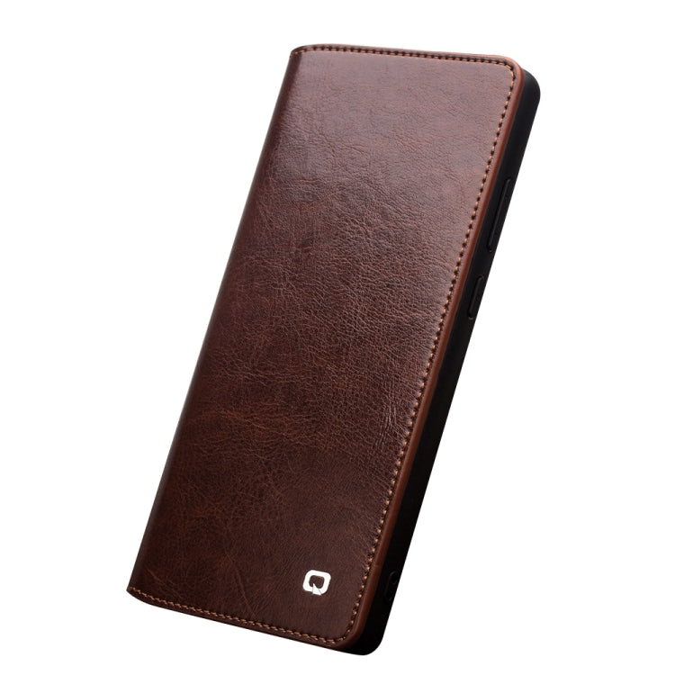 For Samsung Galaxy Note20 Ultra QIALINO Genuine Leather Phone Case(Brown) Eurekaonline