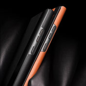 For Samsung Galaxy Note20 Ultra QIALINO Genuine Leather Side Window View Smart Phone Case(Black) Eurekaonline
