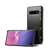 For Samsung Galaxy S10+ Denior Oil Wax Top Layer Cowhide Simple Flip Leather Case(Black) Eurekaonline