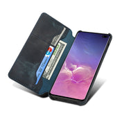 For Samsung Galaxy S10+ Denior Oil Wax Top Layer Cowhide Simple Flip Leather Case(Dark Blue) Eurekaonline