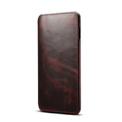 For Samsung Galaxy S10+ Denior Oil Wax Top Layer Cowhide Simple Flip Leather Case(Dark Red) Eurekaonline