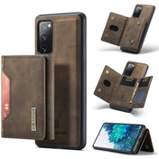 For Samsung Galaxy S20 FE DG.MING M2 Series 3-Fold Multi Card Bag + Magnetic Back Cover Shockproof Case with Wallet & Holder Function(Coffee) Eurekaonline