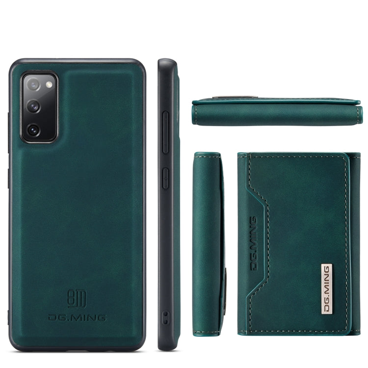 For Samsung Galaxy S20 FE DG.MING M2 Series 3-Fold Multi Card Bag + Magnetic Back Cover Shockproof Case with Wallet & Holder Function(Green) Eurekaonline