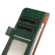 For Samsung Galaxy S20 FE KHAZNEH Side-Magnetic Litchi Genuine Leather RFID Phone Case(Green) Eurekaonline