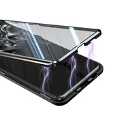 For Samsung Galaxy S20 FE Magnetic Metal Frame Double-sided Tempered Glass Case(Black) Eurekaonline