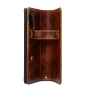 For Samsung Galaxy S20 Ultra Denior Oil Wax Cowhide DK Magnetic Button Leather Phone Case(Brown) Eurekaonline