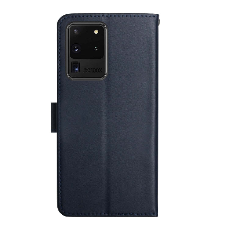 For Samsung Galaxy S20 Ultra Genuine Leather Fingerprint-proof Horizontal Flip Phone Case(Blue) Eurekaonline