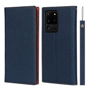 For Samsung Galaxy S20 Ultra Litchi Genuine Leather Phone Case(Dark Blue) Eurekaonline