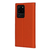 For Samsung Galaxy S20 Ultra Litchi Genuine Leather Phone Case (Orange) Eurekaonline
