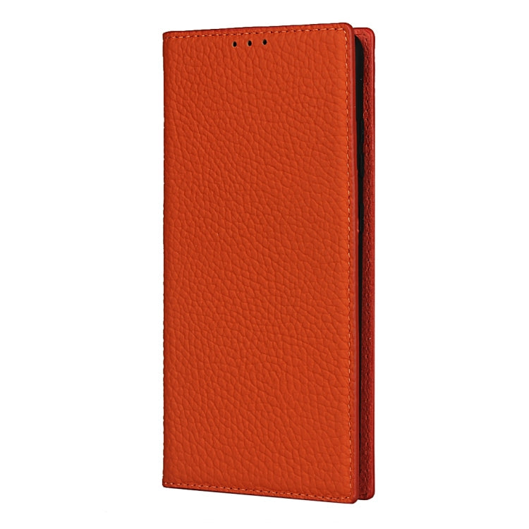 For Samsung Galaxy S20 Ultra Litchi Genuine Leather Phone Case (Orange) Eurekaonline