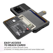 For Samsung Galaxy S20 Ultra Magnetic Wallet Card Bag Leather Phone Case(Black) Eurekaonline