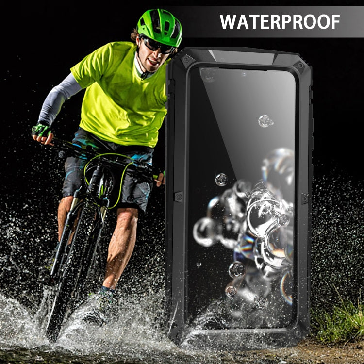 For Samsung Galaxy S20 Ultra R-JUST Waterproof Shockproof Dustproof Metal + Silicone Protective Case(Black) Eurekaonline