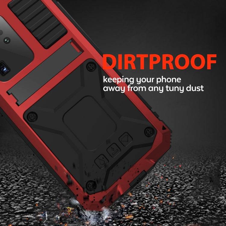 For Samsung Galaxy S20 Ultra R-JUST Waterproof Shockproof Dustproof Metal + Silicone Protective Case(Red) Eurekaonline