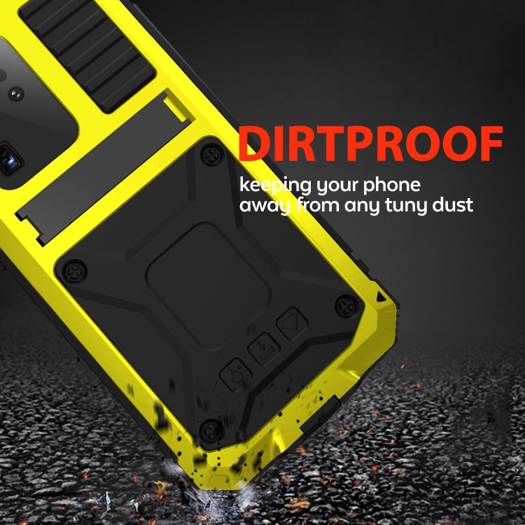For Samsung Galaxy S20 Ultra R-JUST Waterproof Shockproof Dustproof Metal + Silicone Protective Case(Yellow) Eurekaonline