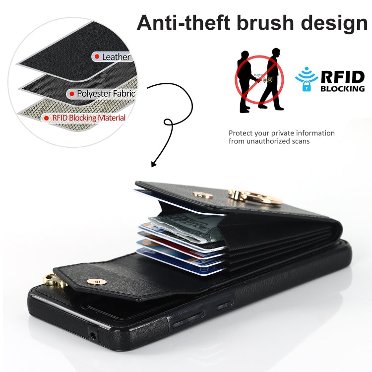 For Samsung Galaxy S20 Ultra Ring Holder RFID Card Slot Phone Case(Black) Eurekaonline