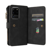 For Samsung Galaxy S20 Ultra Skin Feel PU + TPU Horizontal Flip Leather Case with Holder & 15 Cards Slot & Wallet & Zipper Pocket & Lanyard(Black) Eurekaonline