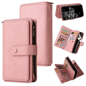 For Samsung Galaxy S20 Ultra Skin Feel PU + TPU Horizontal Flip Leather Case with Holder & 15 Cards Slot & Wallet & Zipper Pocket & Lanyard(Pink) Eurekaonline