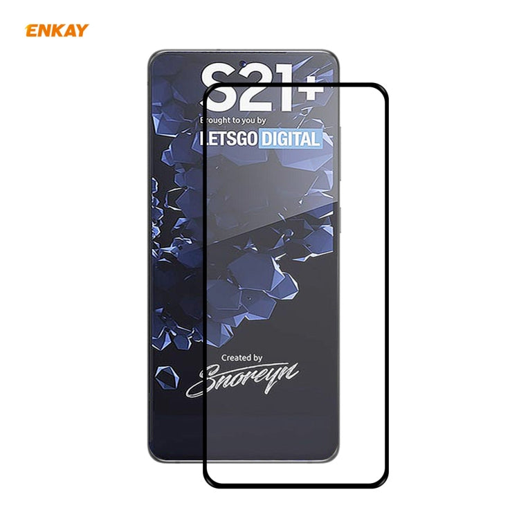 For Samsung Galaxy S21+ 5G 1pc ENKAY Hat-Prince Full Glue 0.26mm 9H 2.5D Tempered Glass Full Coverage Film Support Fingerprint Unlock Eurekaonline