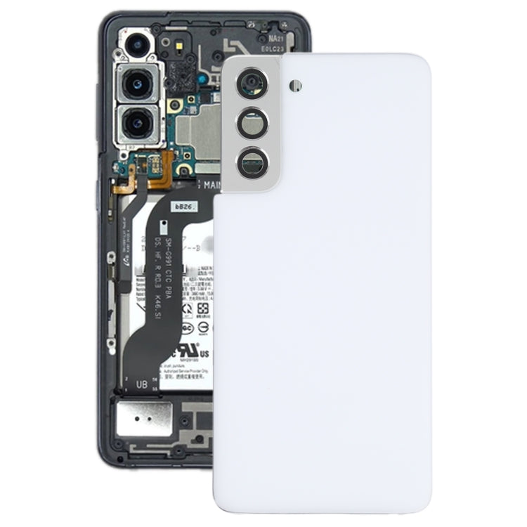 For Samsung Galaxy S21 5G Battery Back Cover with Camera Lens Cover (White) Eurekaonline