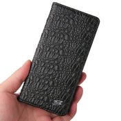 For Samsung Galaxy S21 5G Fierre Shann Crocodile Texture Magnetic Horizontal Flip Genuine Leather Case with Holder & Card Slot(Black) Eurekaonline