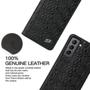 For Samsung Galaxy S21 5G Fierre Shann Crocodile Texture Magnetic Horizontal Flip Genuine Leather Case with Holder & Card Slot(Black) Eurekaonline