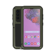For Samsung Galaxy S21 5G LOVE MEI Metal Shockproof Waterproof Dustproof Protective Case with Glass(Army Green) Eurekaonline