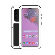 For Samsung Galaxy S21 5G LOVE MEI Metal Shockproof Waterproof Dustproof Protective Case with Glass(White) Eurekaonline