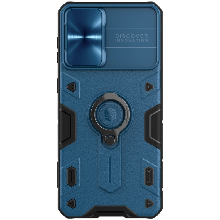 For Samsung Galaxy S21+ 5G NILLKIN Shockproof CamShield Armor Protective Case with Invisible Ring Holder(Blue) Eurekaonline