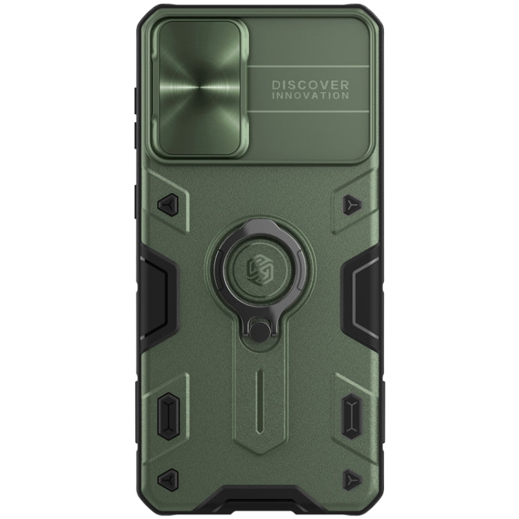 For Samsung Galaxy S21+ 5G NILLKIN Shockproof CamShield Armor Protective Case with Invisible Ring Holder(Green) Eurekaonline