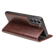 For Samsung Galaxy S21 5G QIALINO Genuine Leather Phone Case(Brown) Eurekaonline