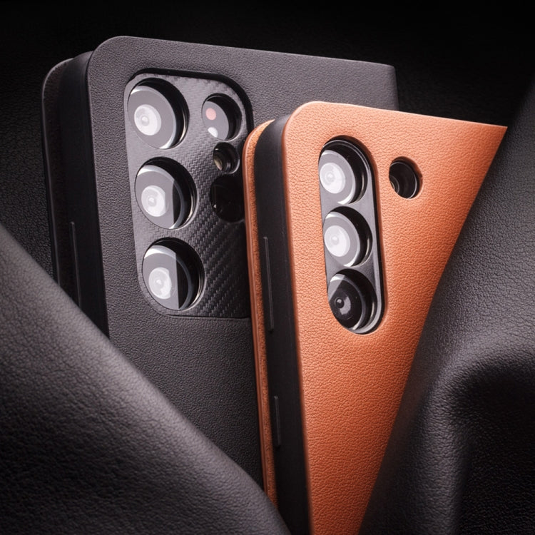 For Samsung Galaxy S21+ 5G QIALINO Genuine Leather Side Window View Smart Phone Case(Brown) Eurekaonline