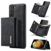 For Samsung Galaxy S21+ DG.MING M1 Series 3-Fold Multi Card Wallet + Magnetic Back Cover Shockproof Case with Holder Function(Black) Eurekaonline