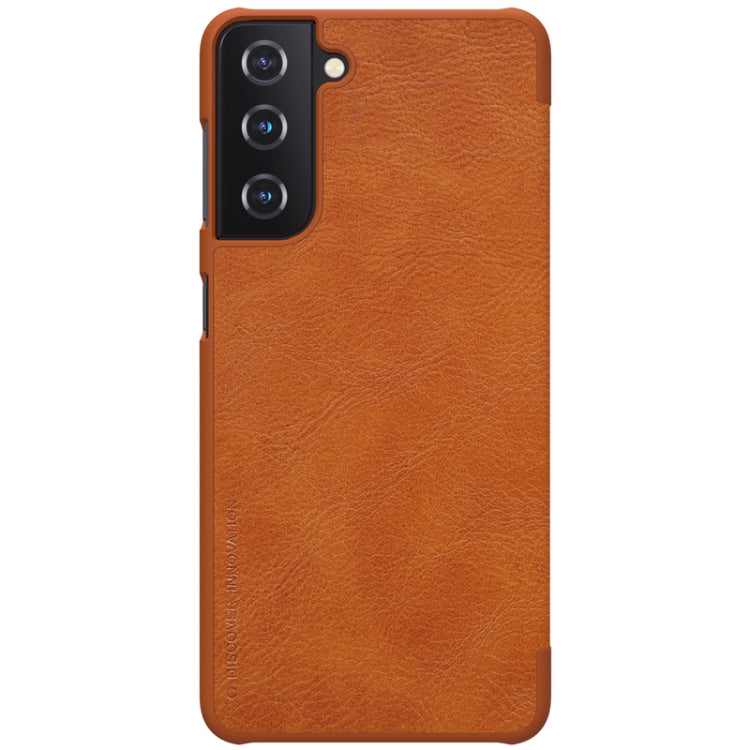 For Samsung Galaxy S21 Plus 5G NILLKIN QIN Series Crazy Horse Texture Horizontal Flip Leather Case with Card Slot(Brown) Eurekaonline