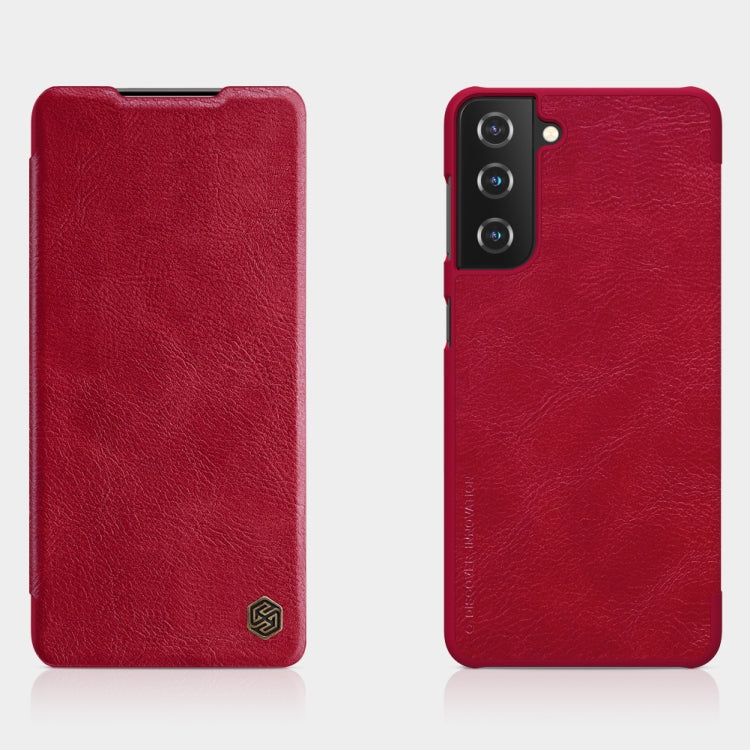 For Samsung Galaxy S21 Plus 5G NILLKIN QIN Series Crazy Horse Texture Horizontal Flip Leather Case with Card Slot(Red) Eurekaonline