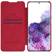 For Samsung Galaxy S21 Plus 5G NILLKIN QIN Series Crazy Horse Texture Horizontal Flip Leather Case with Card Slot(Red) Eurekaonline