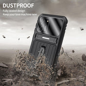 For Samsung Galaxy S21 Ultra 5G Armor Shockproof Splash-proof Dust-proof Phone Case with Holder(Black) Eurekaonline
