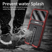 For Samsung Galaxy S21 Ultra 5G Armor Shockproof Splash-proof Dust-proof Phone Case with Holder(Red) Eurekaonline