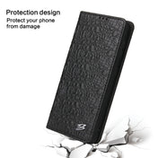 For Samsung Galaxy S21 Ultra 5G Fierre Shann Crocodile Texture Magnetic Horizontal Flip Genuine Leather Case with Holder & Card Slot(Black) Eurekaonline