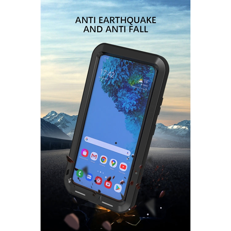 For Samsung Galaxy S21 Ultra 5G LOVE MEI Metal Shockproof Waterproof Dustproof Protective Case without Glass(Black) Eurekaonline