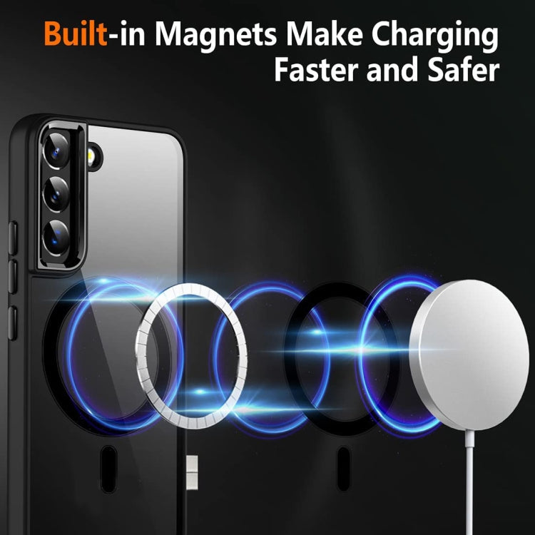 For Samsung Galaxy S22 5G Acrylic PC MagSafe Phone Case(Black) Eurekaonline