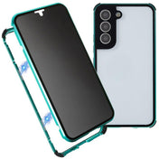 For Samsung Galaxy S22 5G Anti-peeping Magnetic Double-sided Tempered Glass Phone Case(Green) Eurekaonline