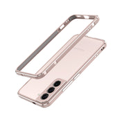 For Samsung Galaxy S22+ 5G Aurora Series Lens Protector + Metal Frame Protective Phone Case(Gold Silver) Eurekaonline